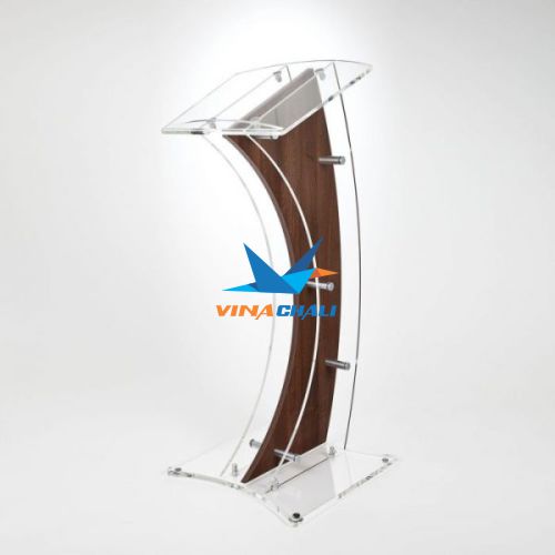 bục phát biểu mica và gỗ