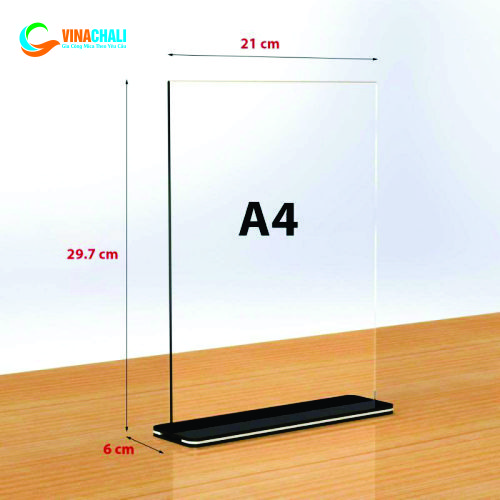 Menu mica chữ T để bàn khổ a4
