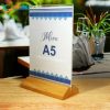 Menu mica đế gỗ 32