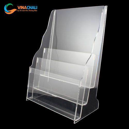 Kệ mica 3 tầng để tờ rơi