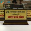 Biển Chức Danh Để Bàn Đế Gỗ Mặt Đồng Ăn Mòn 8
