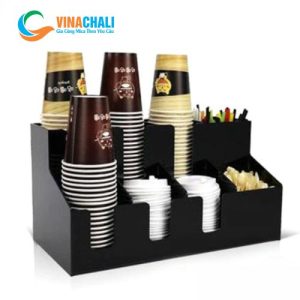 Kệ Mica Đựng Ly Cốc Trà Sữa 8 Ngăn 2 Tầng 6