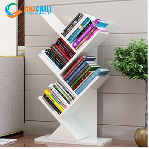 Kệ sách được thiết kế theo hình xương cá