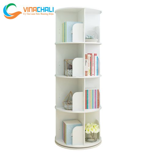 Kệ sách xoay được làm bằng gỗ nhựa pvc cao cấp