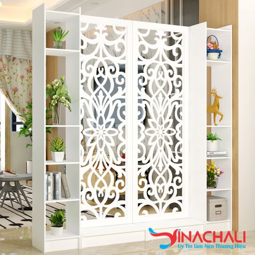 gỗ nhựa pvc làm vách ngăn trang trí