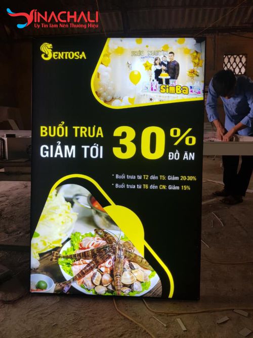Hộp đèn không viền cho nhà hàng cao cấp