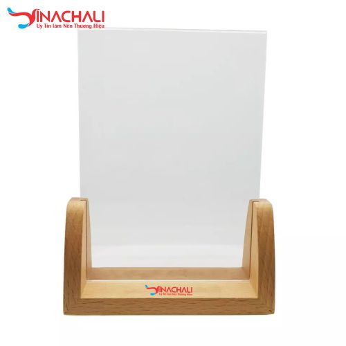 Menu mica đế gỗ cho nhà hàng