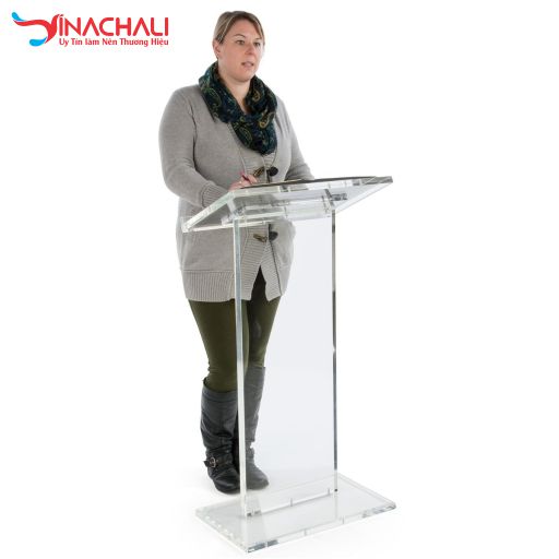 Bục phát biểu được làm bằng mica 2cm rất chắc chắn