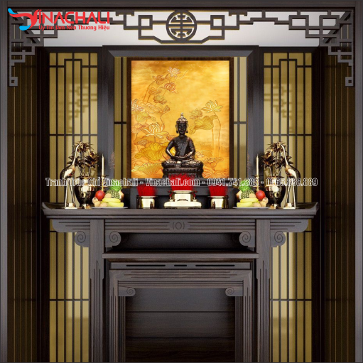 Trang Trí Phòng Thờ Đẹp Với Tranh Trúc Chỉ Dọc - TTCD 29