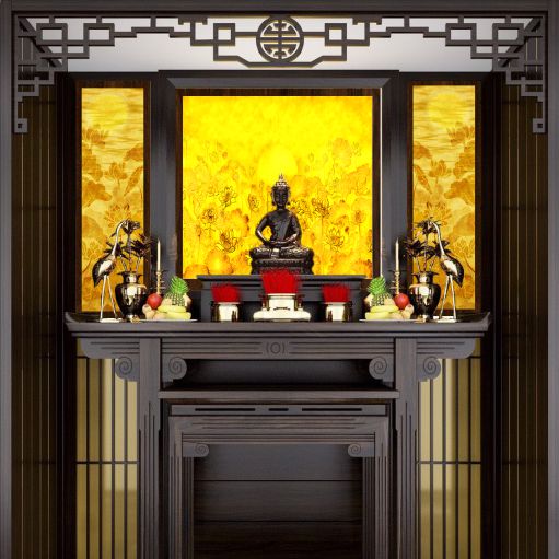 Trang trí phòng thờ đẹp với Tranh Trúc Chỉ Đôi - TTCD07