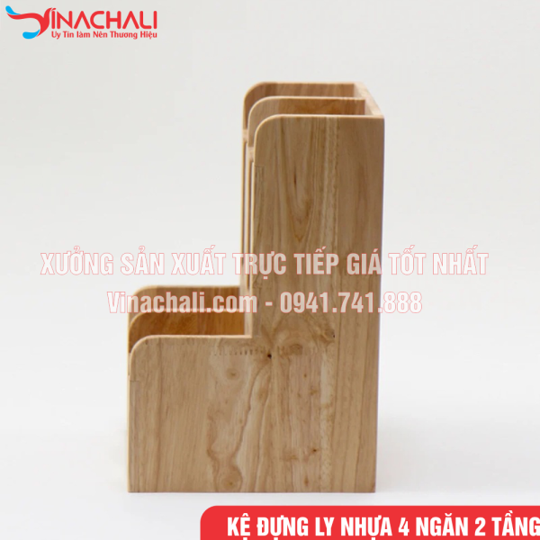 Kệ Đựng Ly Trà Sữa , Khay Đựng Ly Nhựa, Ly Giấy, 4 Ngăn 2 Tầng - KTS05 7