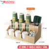 Kệ Đựng Ly Trà Sữa, Khay Để Ly Nhựa, Ống Hút Đa Năng, 8 Ngăn 2 Tầng - KTS04 20