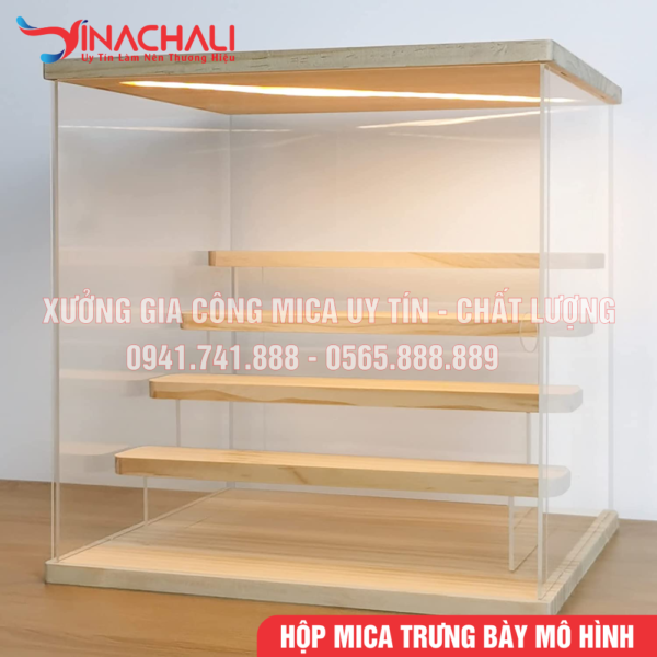 Hộp Mica Đế Gỗ Trưng Bày Mô Hình 5 Tầng - HTB5T01 1