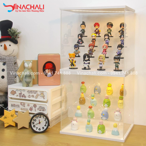 Hộp Mica Trưng Bày Đế Gỗ Nhiều Tầng 2