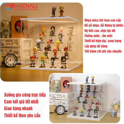 Hộp Mica Trưng Bày Đế Gỗ Nhiều Tầng 6