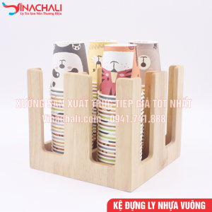 Kệ Đựng Ly Trà Sữa Vuông 4 Ngăn - KTS22 76