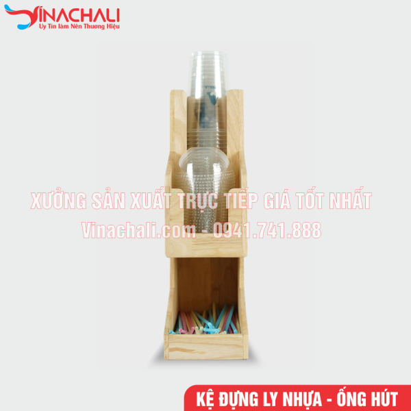 Kệ Để Ly Trà Sữa, Ly Nhựa, Ống Hút 2 Tầng - KTS25 2