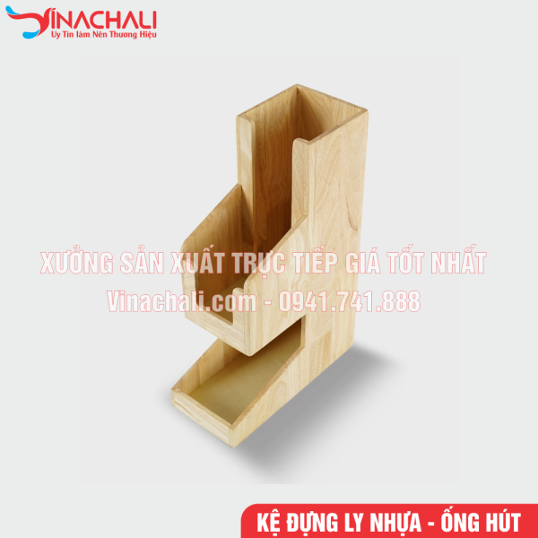 Kệ Để Ly Trà Sữa, Ly Nhựa, Ống Hút 2 Tầng - KTS25 3