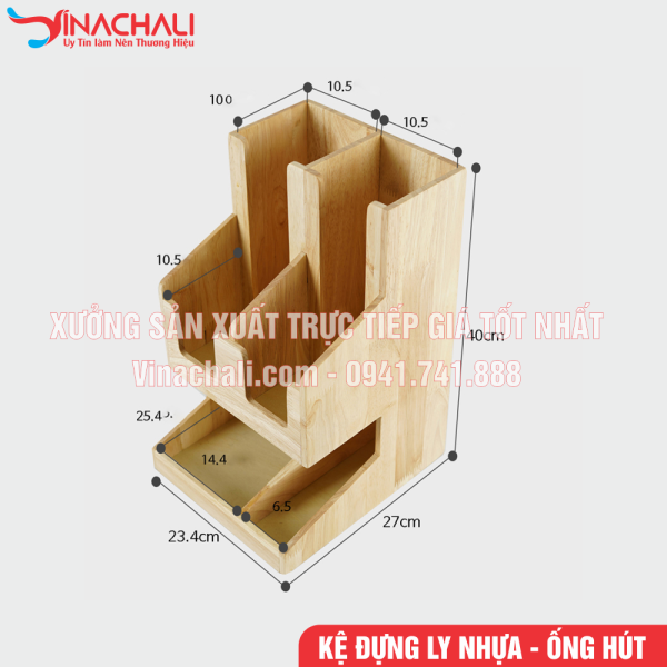 Kệ Đựng Ly Trà Sữa, Ly Nhựa, Khăn Giấy, Ống Hút 2 Tầng - KTS26 6