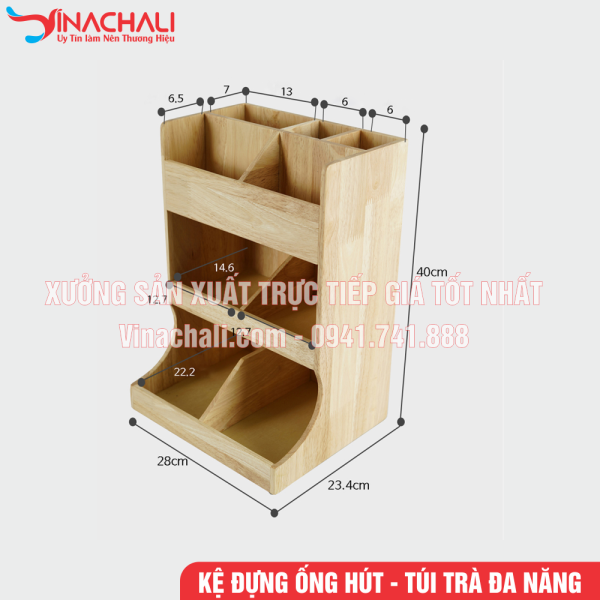 Kệ Để Đồ Pha Chế, Ống Hút 3 Tầng Nhiều Ngăn - KTS30 3