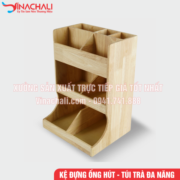 Kệ Để Đồ Pha Chế, Ống Hút 3 Tầng Nhiều Ngăn - KTS30 5