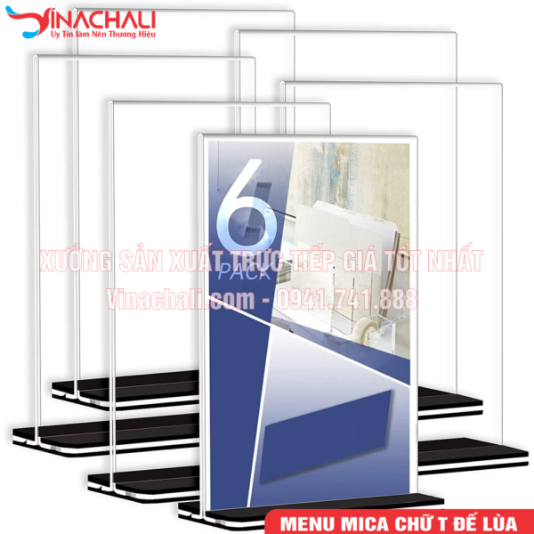 Menu Mica Để Bàn 2 Mặt Hiển Thị Nhiều Kích Thước 3