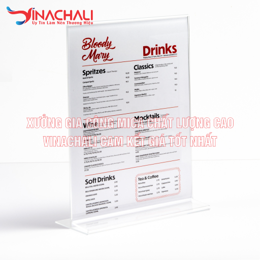 Bảng Menu Mica Uốn Liền Thân 2