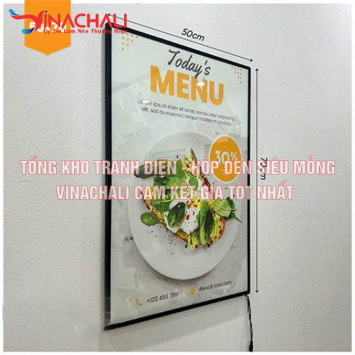 Hộp đèn siêu mỏng cho menu nhà hàng