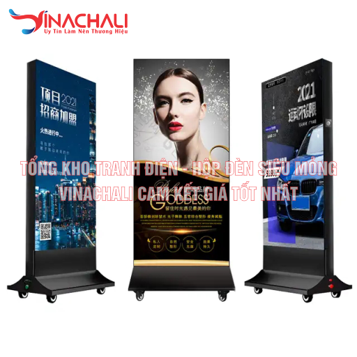 Biển Vẫy - Hộp Đèn Chân Đứng Có Bánh Xe