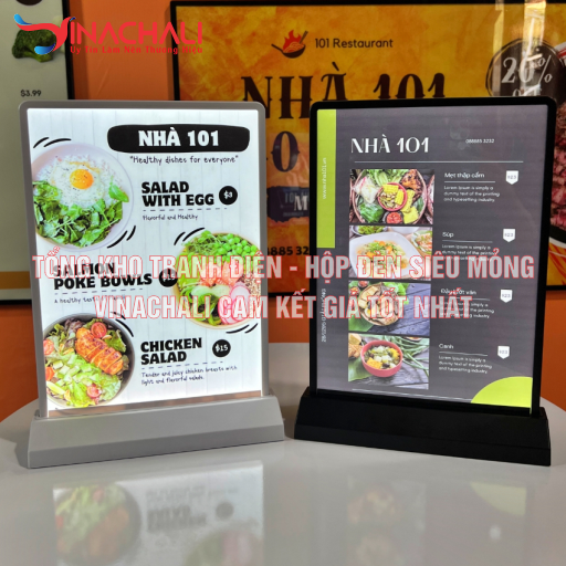 Bảng Menu Led Để Bàn 2 Mặt Tích Điện 1
