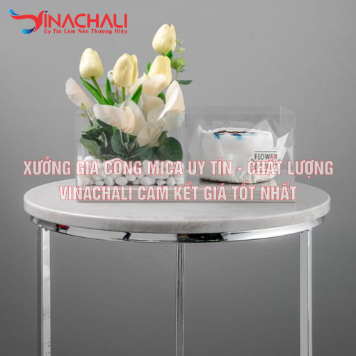Hộp mica cắm hoa được gia công từ tấm mica